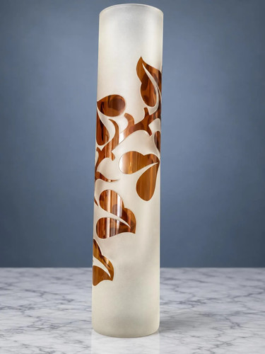 Vaso cilindro vetro artistico