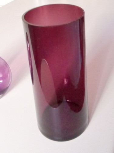 Vaso cilindrico vetro viola - vaso,