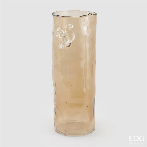 Vaso vetro cilindro - cilindro, scoiattolo